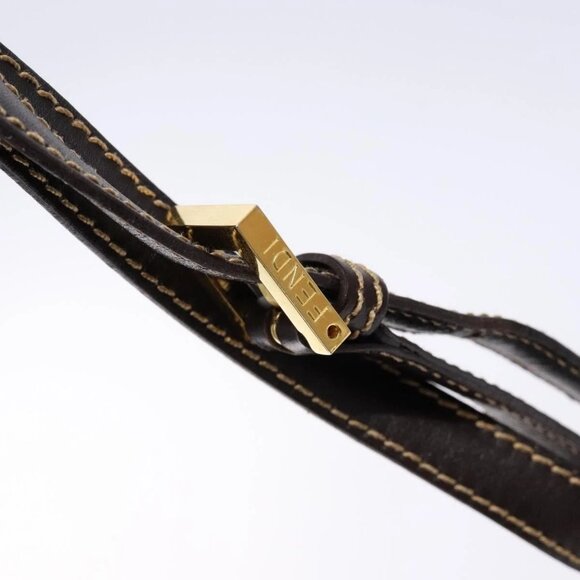 FENDI Zucca Canvas Hand Bag Black Brown Auth 138624 - Picture 8 of 16